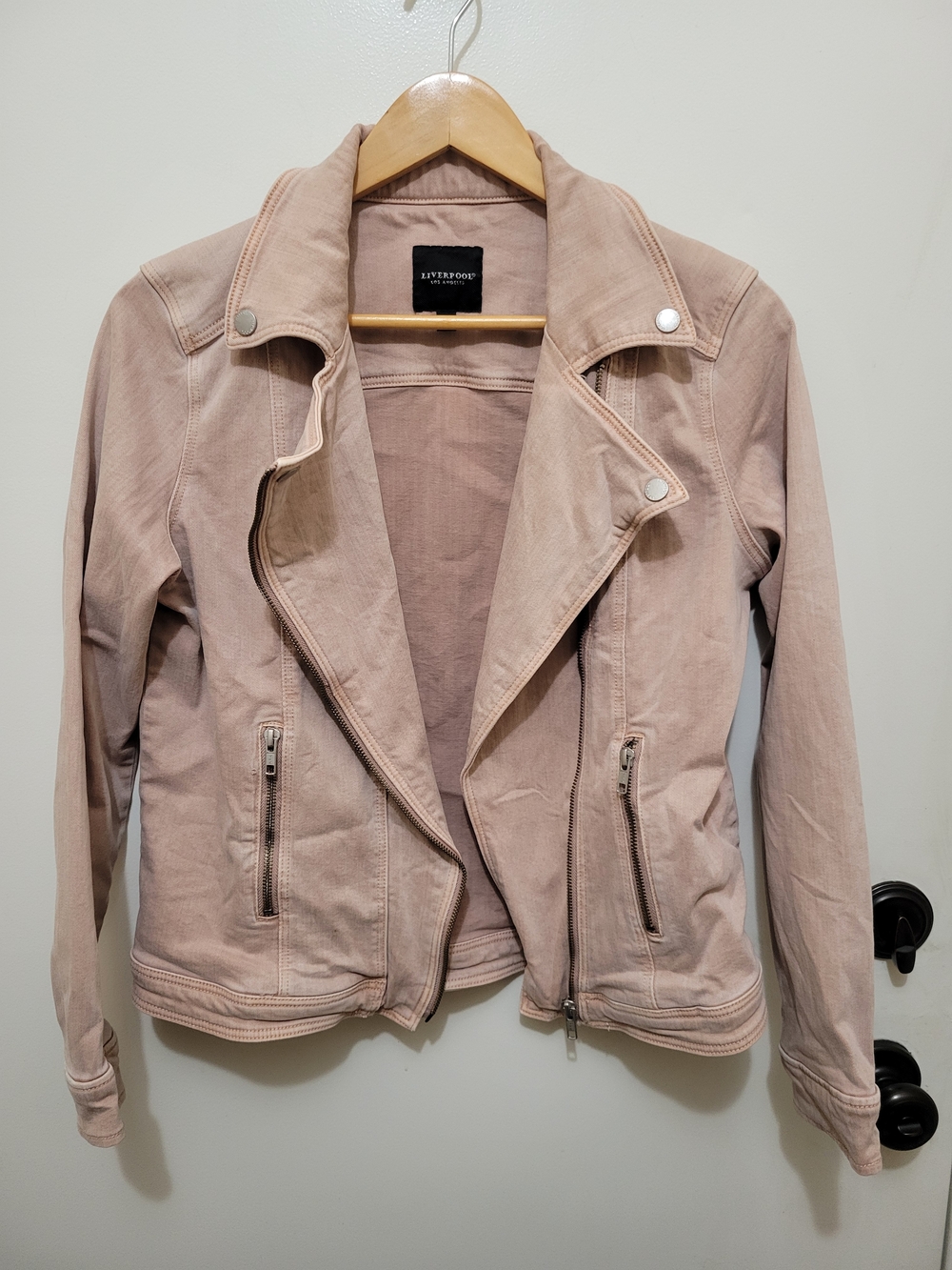 Liverpool Women's Dusty Pink Moto Jean Jacket